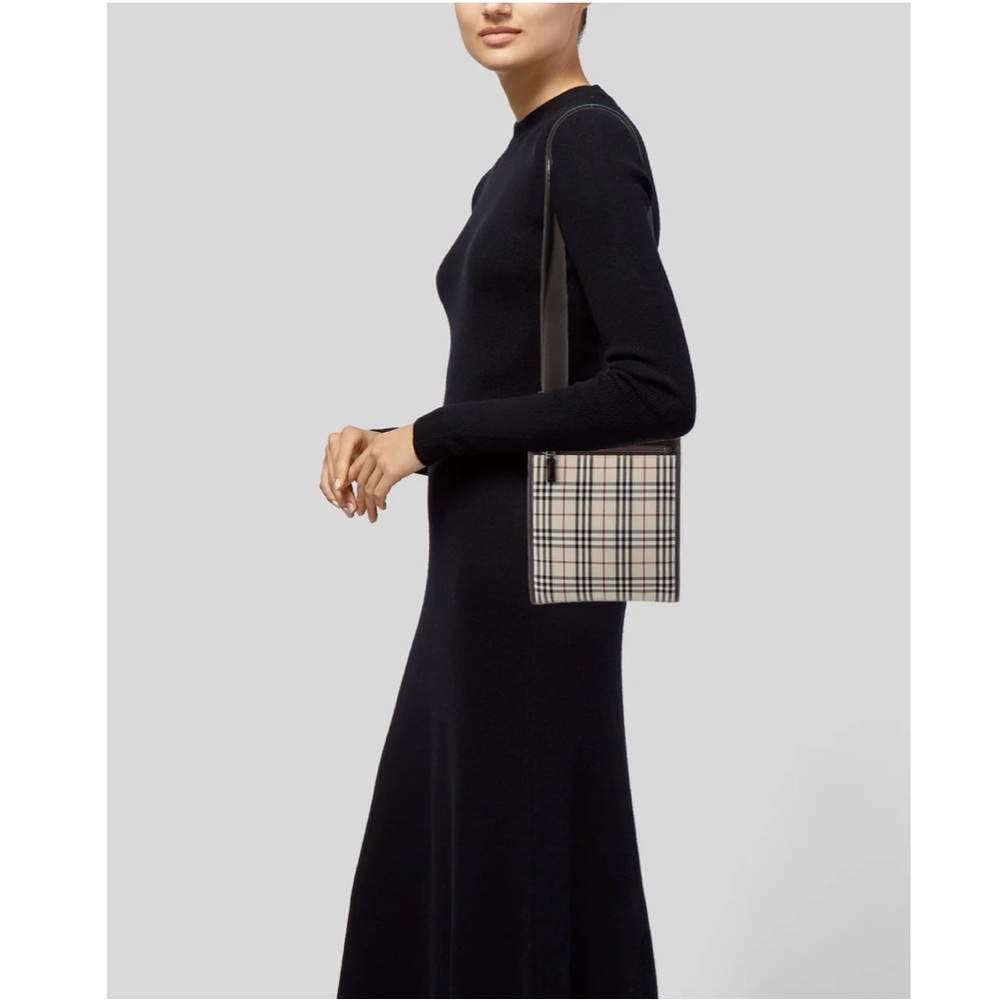 Burberry Nova Check Canvas Crossbody Bag Beige Canvas - Picture 2 of 13
